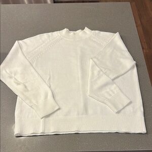 Quince | White Cotton Sweater | M